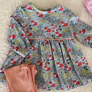 Ishtex Fox Print Top with Striped Leggings